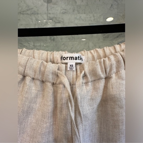 Reformation Olina Linen Pant in Oatmeal - Picture 4 of 5